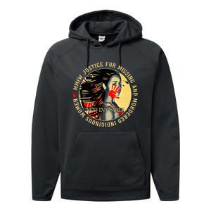 Justice For Mmiw Missing Murdered Indigenous Resilient Performance Fleece Hoodie