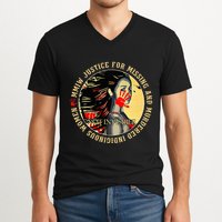 Justice For Mmiw Missing Murdered Indigenous Resilient V-Neck T-Shirt