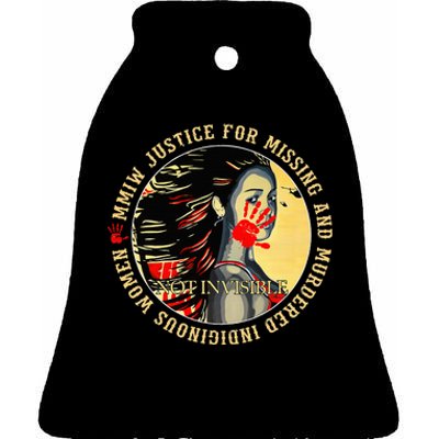 Justice For Mmiw Missing Murdered Indigenous Resilient Ceramic Bell Ornament