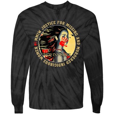 Justice For Mmiw Missing Murdered Indigenous Resilient Tie-Dye Long Sleeve Shirt