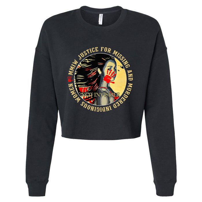 Justice For Mmiw Missing Murdered Indigenous Resilient Cropped Pullover Crew