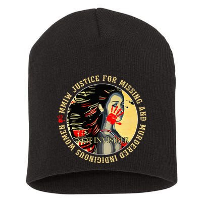 Justice For Mmiw Missing Murdered Indigenous Resilient Short Acrylic Beanie