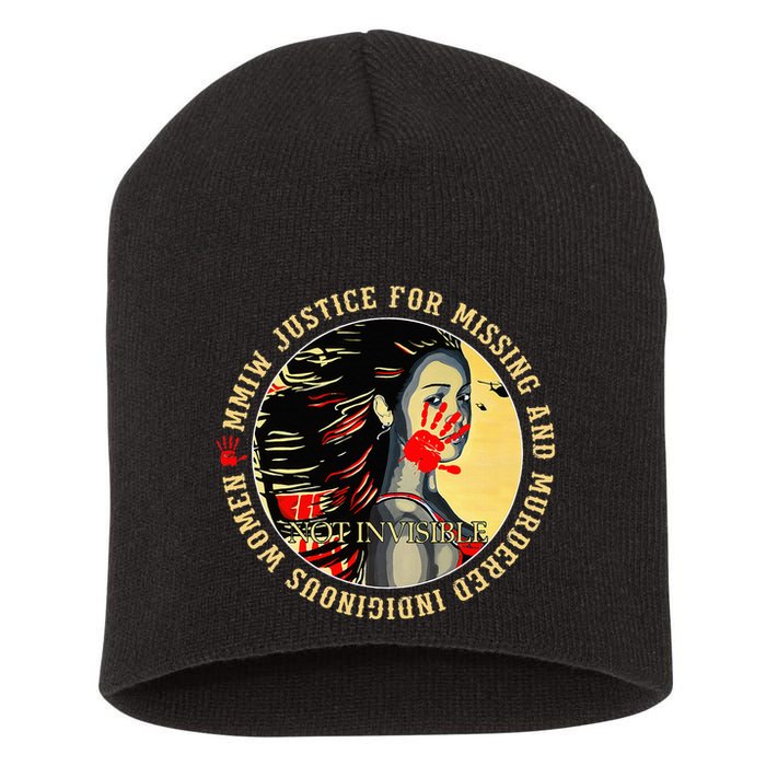 Justice For Mmiw Missing Murdered Indigenous Resilient Short Acrylic Beanie