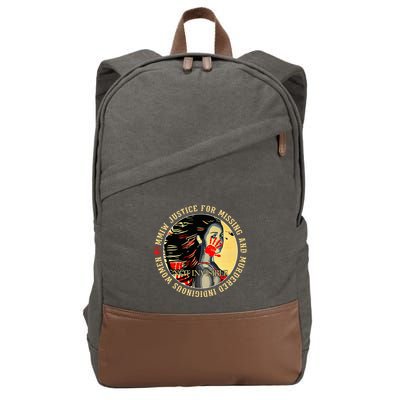 Justice For Mmiw Missing Murdered Indigenous Resilient Cotton Canvas Backpack