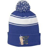 Jesus Fills My Cup  Stripe Pom Pom Beanie