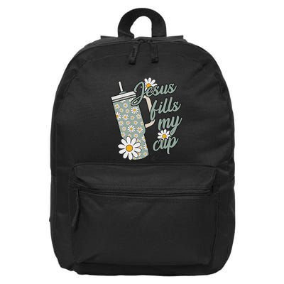 Jesus Fills My Cup Psalm 23 5 Flower Tumbler 16 in Basic Backpack