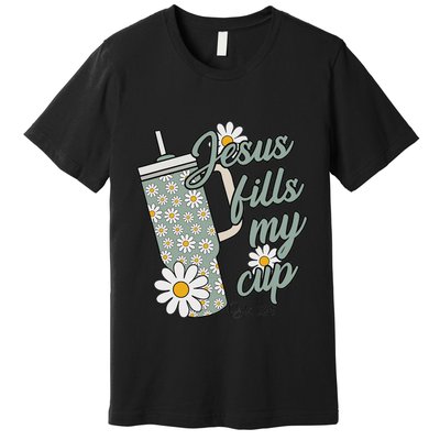 Jesus Fills My Cup Psalm 23 5 Flower Tumbler Premium T-Shirt