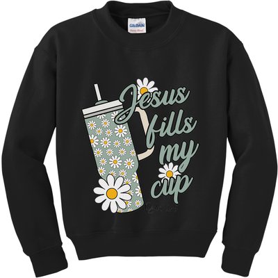 Jesus Fills My Cup Psalm 23 5 Flower Tumbler Kids Sweatshirt