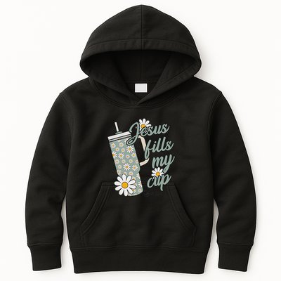 Jesus Fills My Cup Psalm 23 5 Flower Tumbler Kids Hoodie