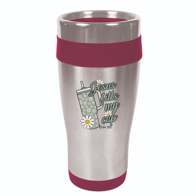 Jesus Fills My Cup Psalm 23 5 Flower Tumbler 16oz Travel Tumbler