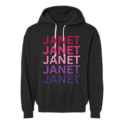 Janet First Name I Love Janet Garment-Dyed Fleece Hoodie