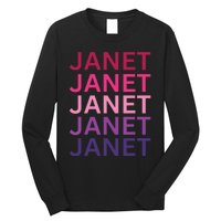 Janet First Name I Love Janet Long Sleeve Shirt