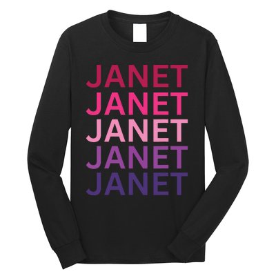 Janet First Name I Love Janet Long Sleeve Shirt