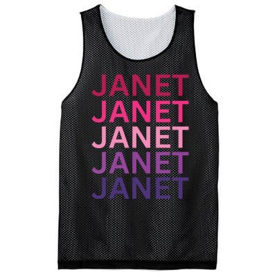 Janet First Name I Love Janet Mesh Reversible Basketball Jersey Tank