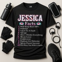 Jessica First Name Jessica Facts Floral Cooling Performance Crew T-Shirt
