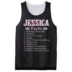 Jessica First Name Jessica Facts Floral Mesh Reversible Basketball Jersey Tank