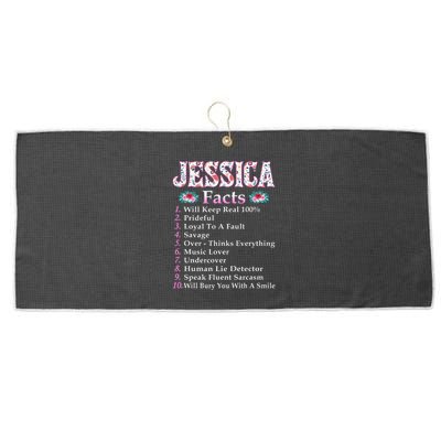 Jessica First Name Jessica Facts Floral Large Microfiber Waffle Golf Towel