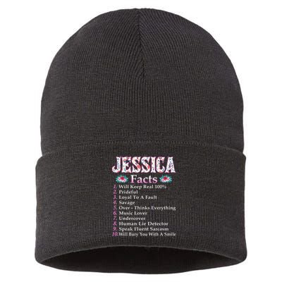Jessica First Name Jessica Facts Floral Sustainable Knit Beanie