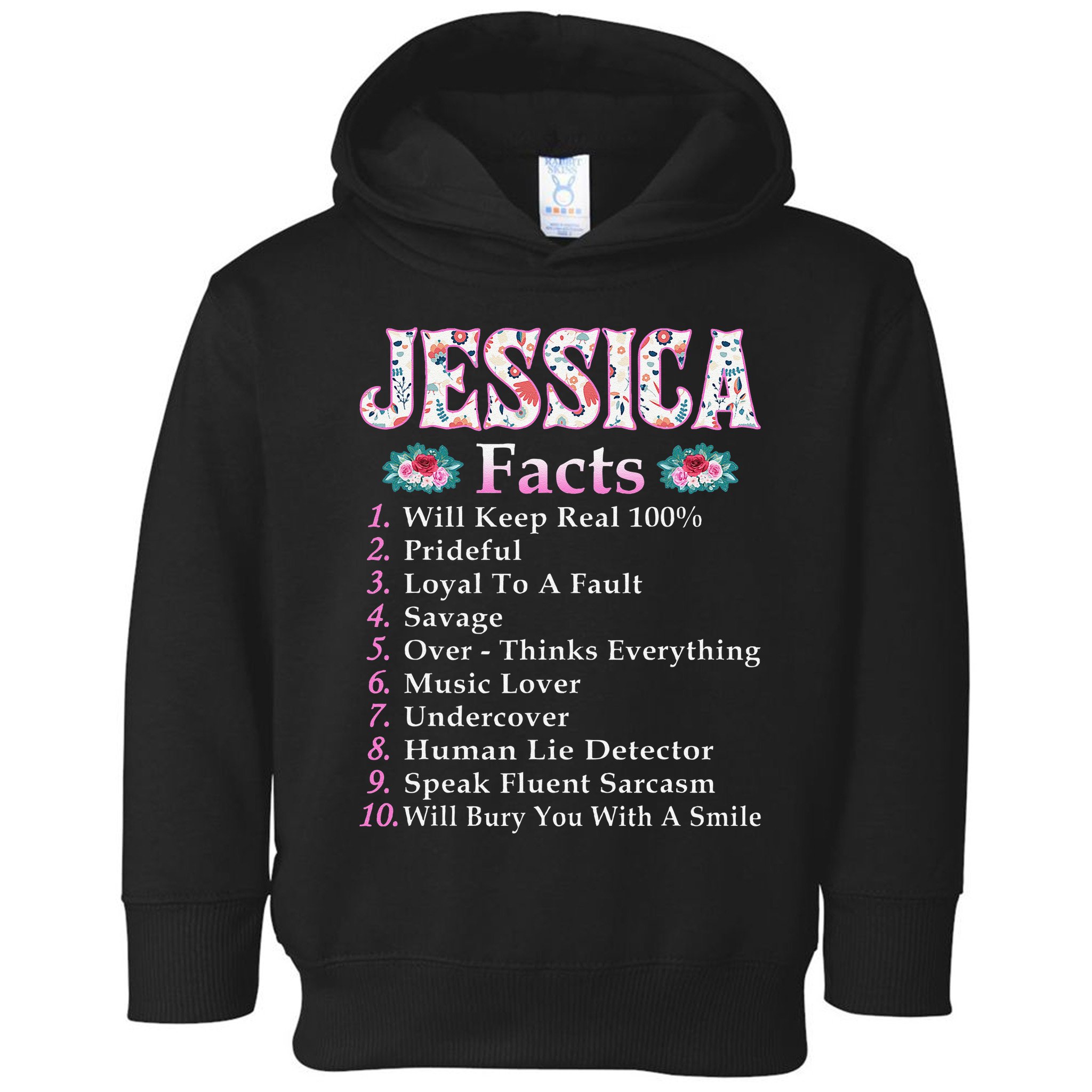 Jessica First Name Jessica Facts Floral Toddler Hoodie