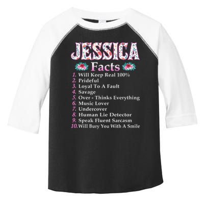 Jessica First Name Jessica Facts Floral Toddler Fine Jersey T-Shirt