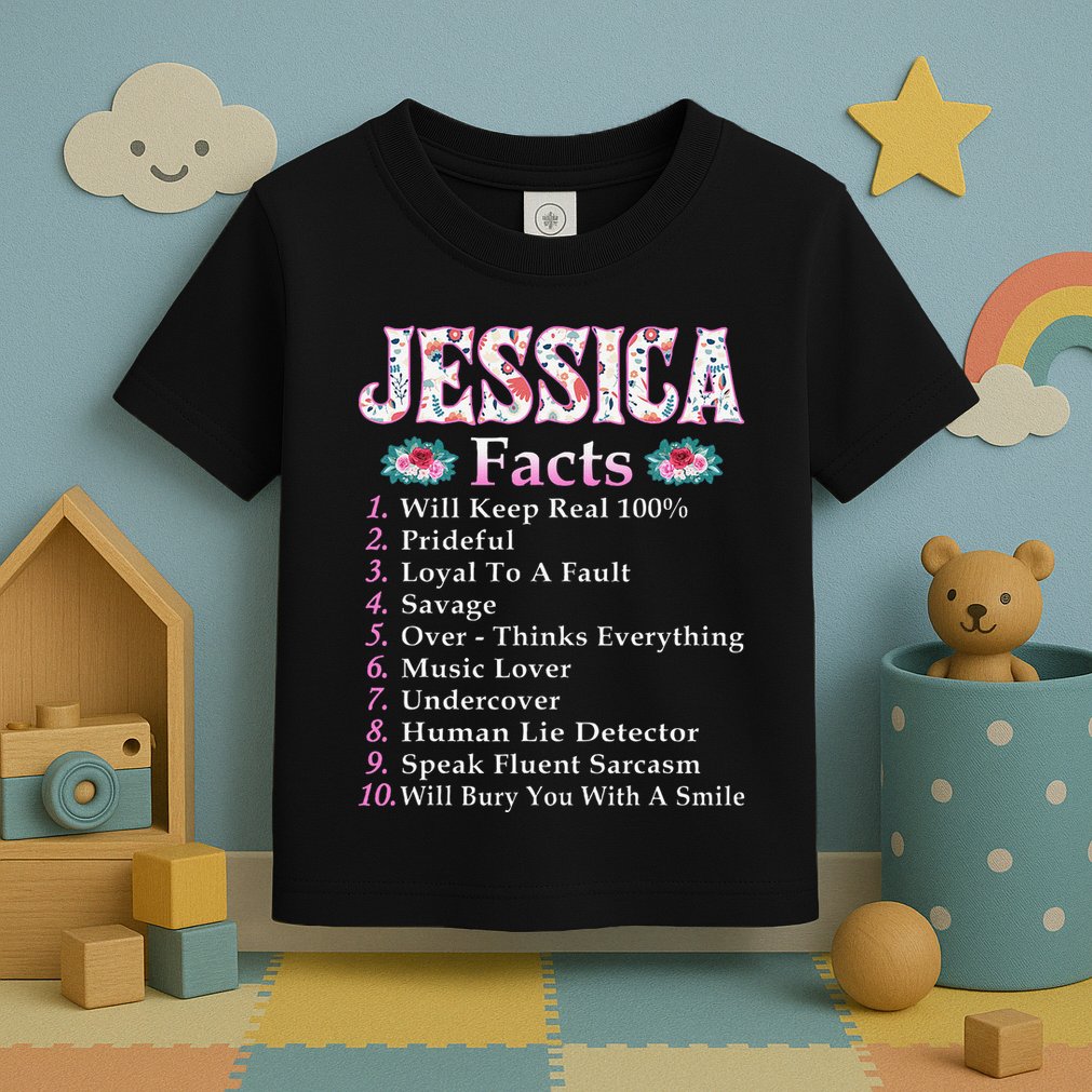 Jessica First Name Jessica Facts Floral Toddler T-Shirt