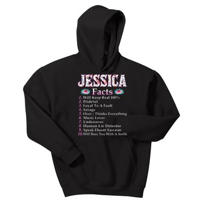 Jessica First Name Jessica Facts Floral Kids Hoodie