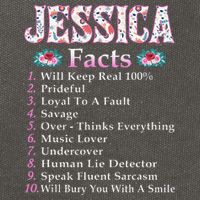 Jessica First Name Jessica Facts Floral Cotton Canvas Backpack