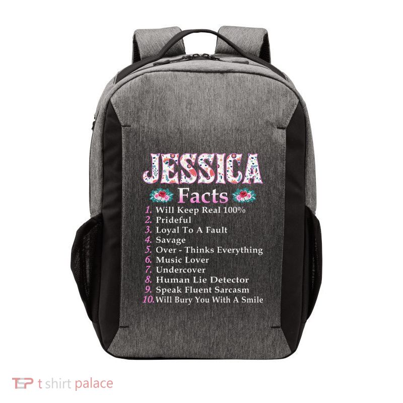Jessica First Name Jessica Facts Floral Vector Backpack