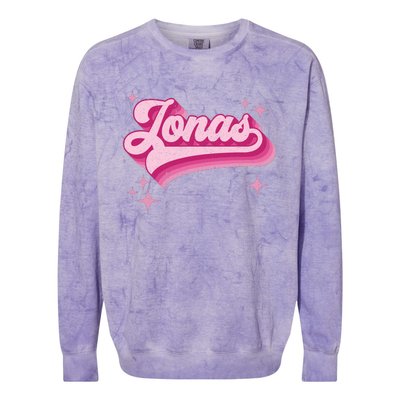 Jonas First Names Vintage Distressed Retro Style Colorblast Crewneck Sweatshirt