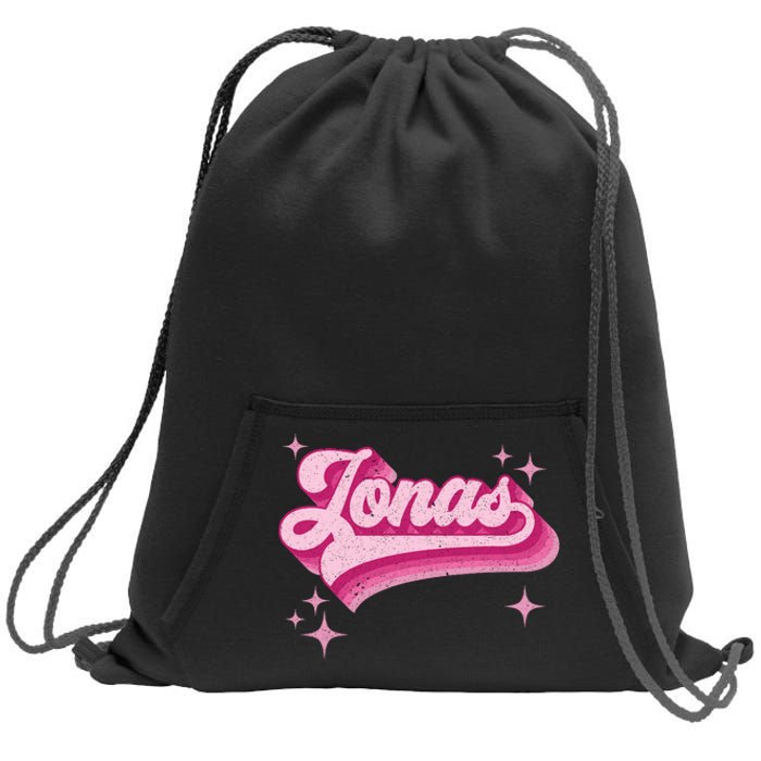 Jonas First Names Vintage Distressed Retro Style Sweatshirt Cinch Pack Bag