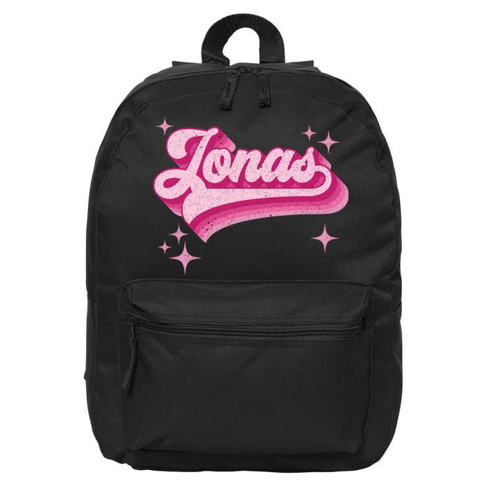 Jonas First Names Vintage Distressed Retro Style 16 in Basic Backpack