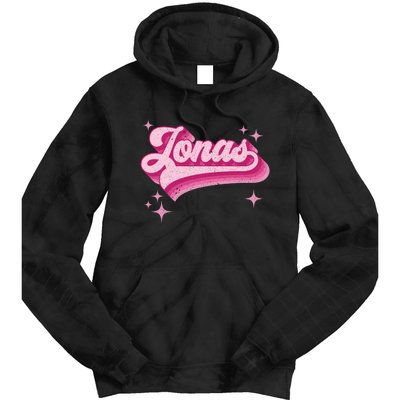 Jonas First Names Vintage Distressed Retro Style Tie Dye Hoodie