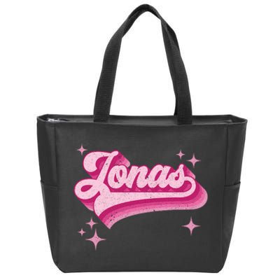 Jonas First Names Vintage Distressed Retro Style Zip Tote Bag