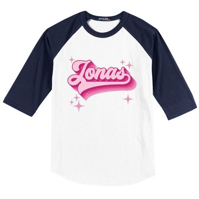 Jonas First Names Vintage Distressed Retro Style Baseball Sleeve Shirt