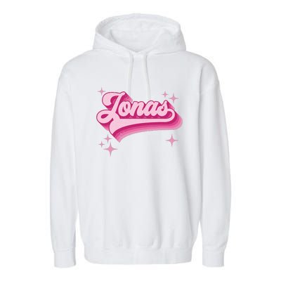 Jonas First Names Vintage Distressed Retro Style Garment-Dyed Fleece Hoodie