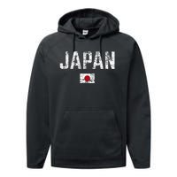 Japan Flag Nippon Blue Japan Performance Fleece Hoodie