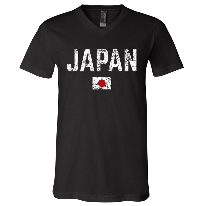 Japan Flag Nippon Blue Japan V-Neck T-Shirt