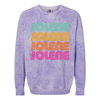 Jolene First Name Cute Retro Vintage I Love 70s 80s Style Colorblast Crewneck Sweatshirt