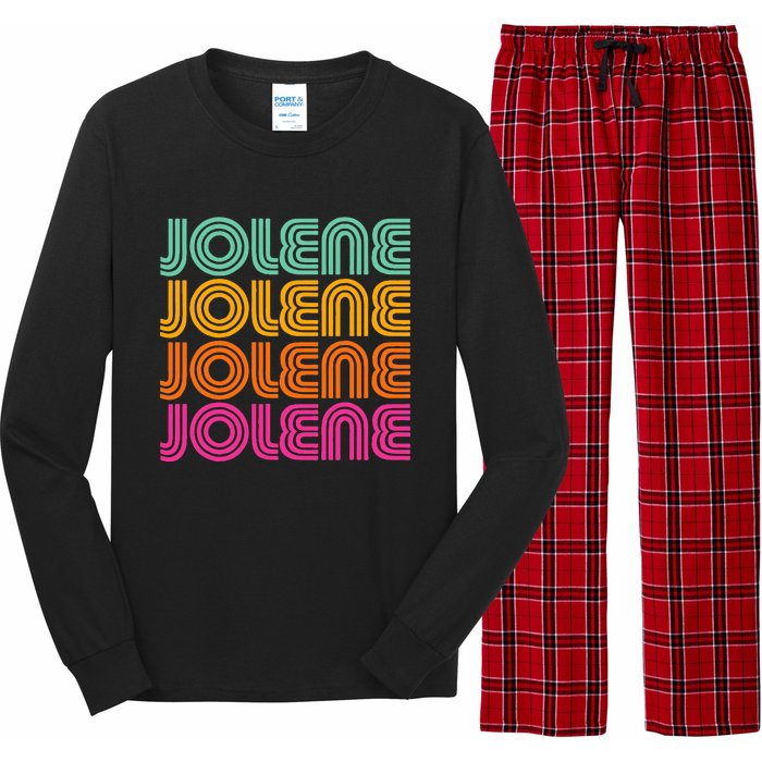 Jolene First Name Cute Retro Vintage I Love 70s 80s Style Long Sleeve Pajama Set