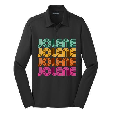 Jolene First Name Cute Retro Vintage I Love 70s 80s Style Silk Touch Performance Long Sleeve Polo