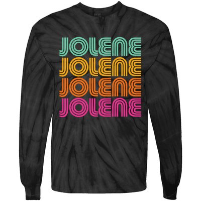 Jolene First Name Cute Retro Vintage I Love 70s 80s Style Tie-Dye Long Sleeve Shirt