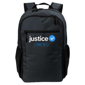 Justice First Name Verified Badge Social Media Justice Gift Daily Commute Backpack