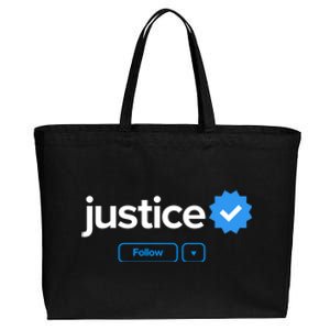 Justice First Name Verified Badge Social Media Justice Gift Cotton Canvas Jumbo Tote