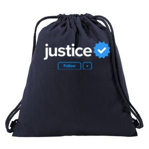 Justice First Name Verified Badge Social Media Justice Gift Drawstring Bag