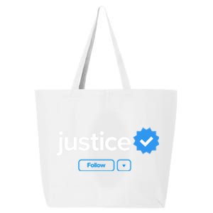 Justice First Name Verified Badge Social Media Justice Gift 25L Jumbo Tote