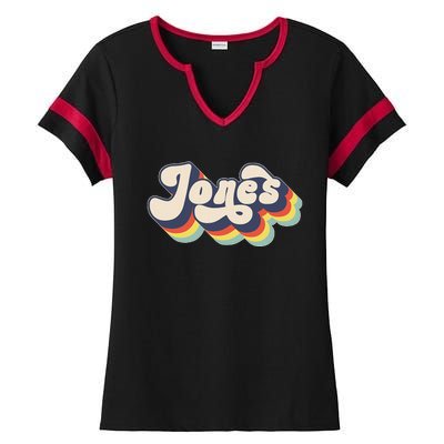 Jones Family Name Personalized Surname Ladies Halftime Notch Neck Tee