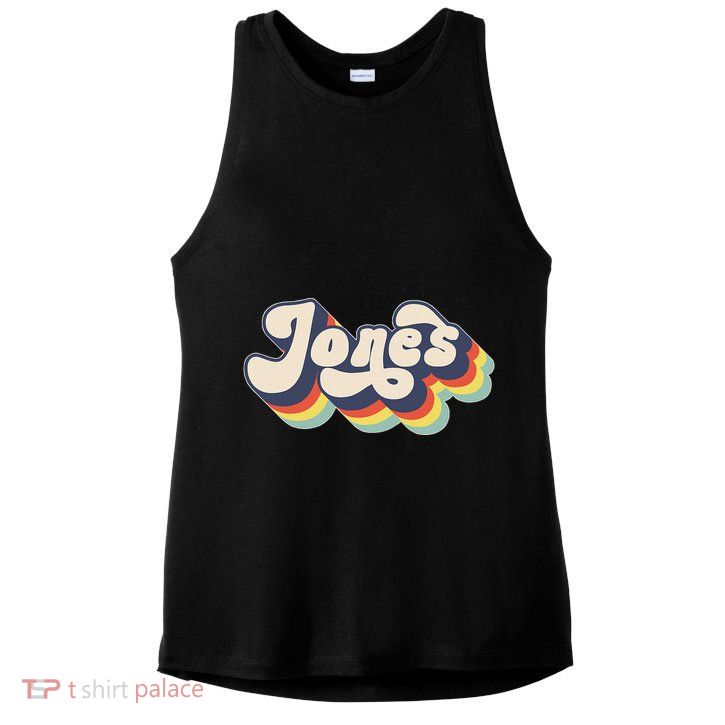 Jones Family Name Personalized Surname Ladies PosiCharge Tri-Blend Wicking Tank