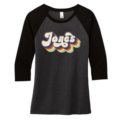 Jones Family Name Personalized Surname Women's Tri-Blend 3/4-Sleeve Raglan Shirt