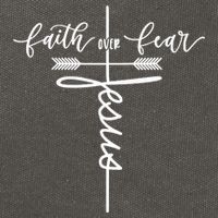 Jesus Faith Over Fear Christian Inspirational Graphic Tees Cotton Canvas Backpack