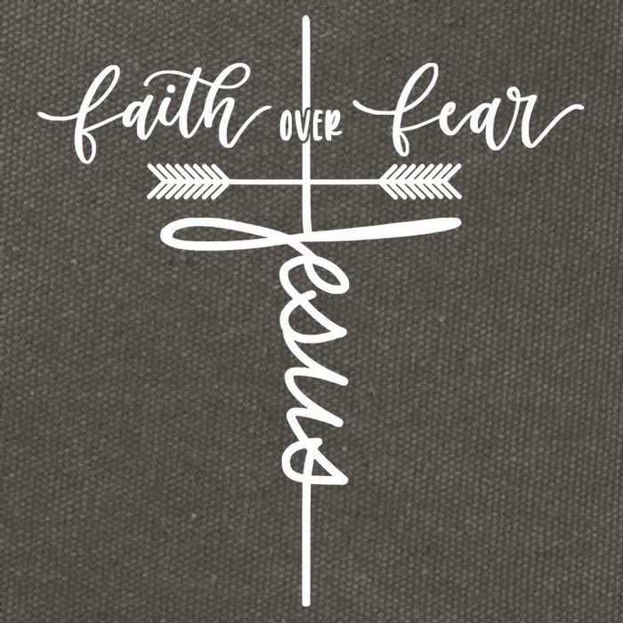 Jesus Faith Over Fear Christian Inspirational Graphic Tees Cotton Canvas Backpack